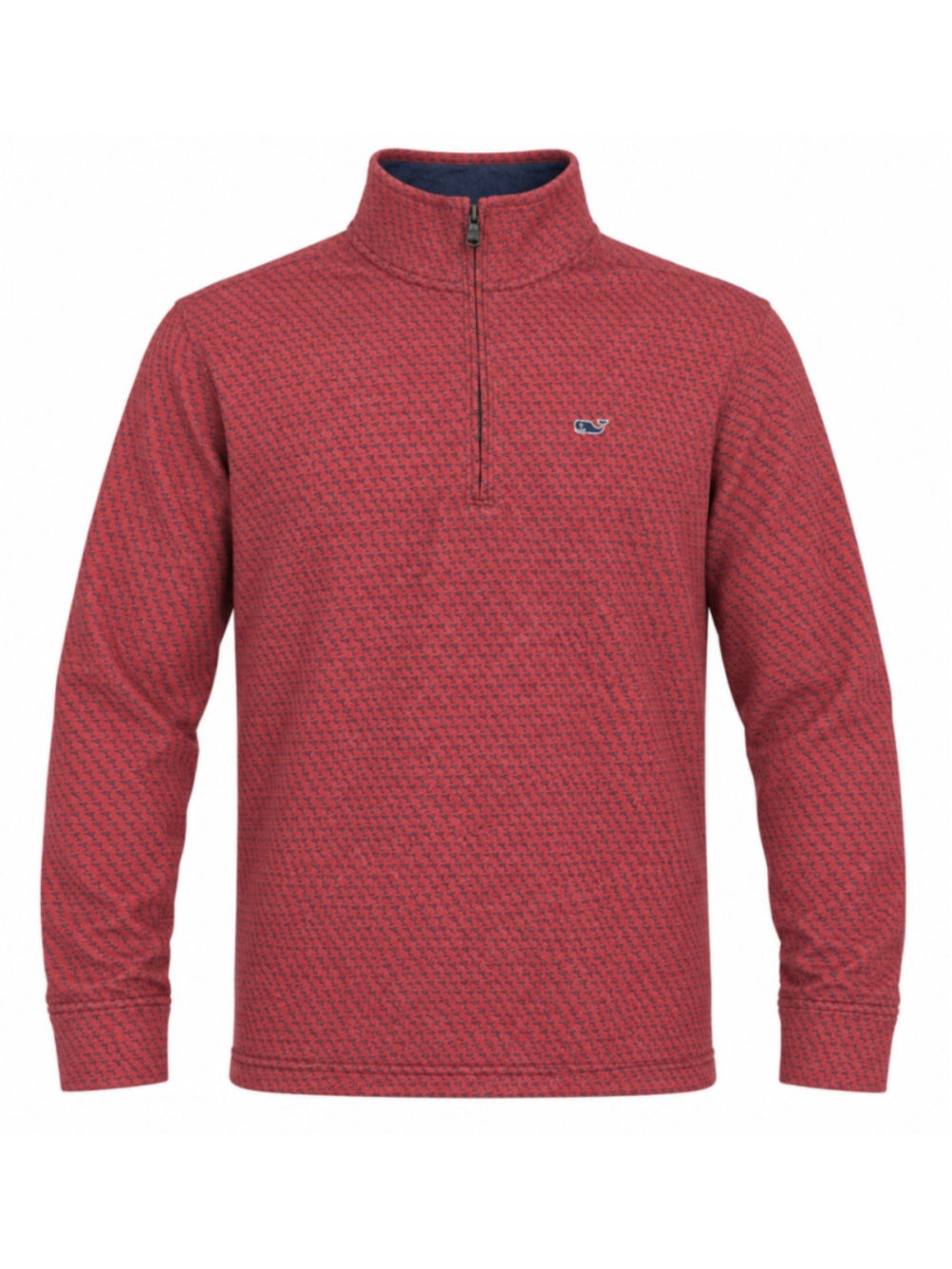 Vineyard Vines Saltwater Quarter Zip Mens XS Red Martini Glass Print Pullover - Picture 1 of 11